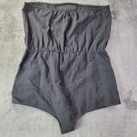 Nikki‎ Nicole Womens Black Strapless One-Piece Romper Mesh Pockets Sleeveless - Picture 6 of 8